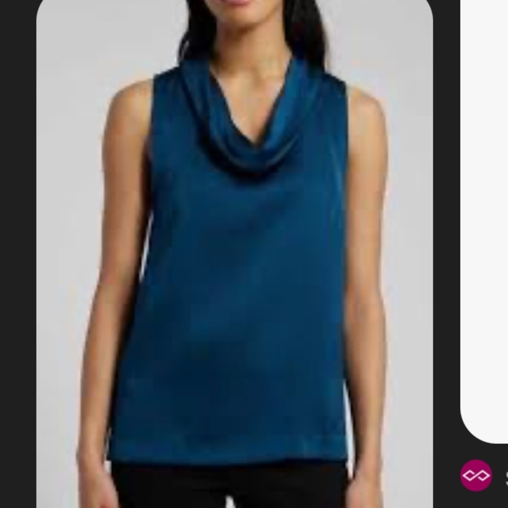 Vince Camuto Sleeveless Teal Cowl Neck Blouse